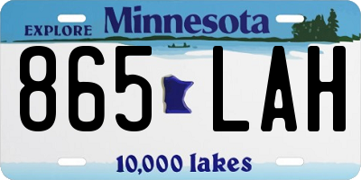 MN license plate 865LAH