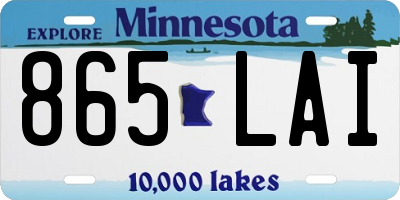 MN license plate 865LAI