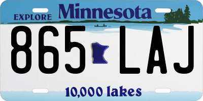 MN license plate 865LAJ