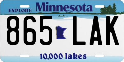 MN license plate 865LAK