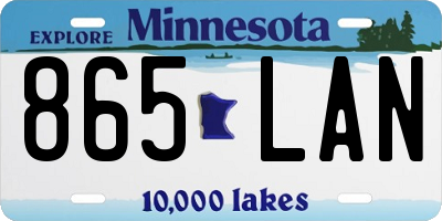 MN license plate 865LAN