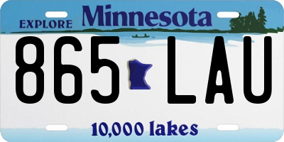 MN license plate 865LAU