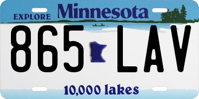 MN license plate 865LAV