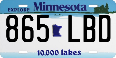 MN license plate 865LBD