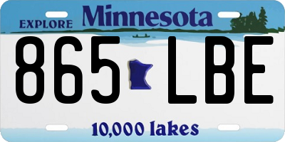 MN license plate 865LBE