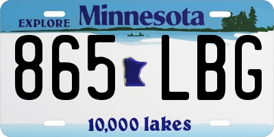 MN license plate 865LBG