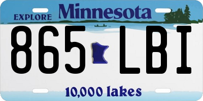 MN license plate 865LBI