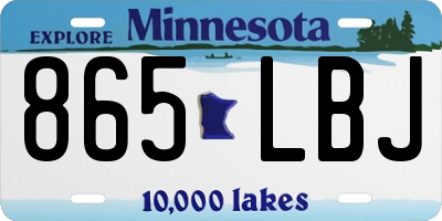 MN license plate 865LBJ
