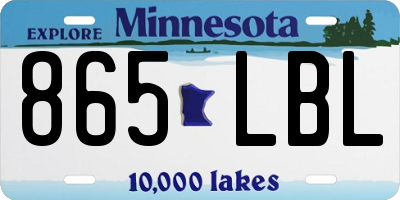 MN license plate 865LBL