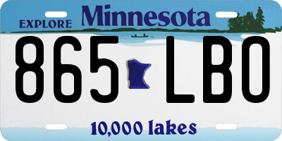 MN license plate 865LBO