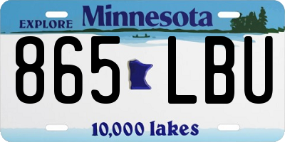 MN license plate 865LBU