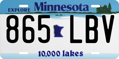 MN license plate 865LBV