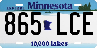 MN license plate 865LCE