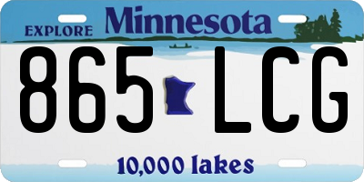 MN license plate 865LCG