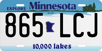 MN license plate 865LCJ