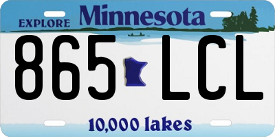 MN license plate 865LCL