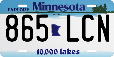 MN license plate 865LCN