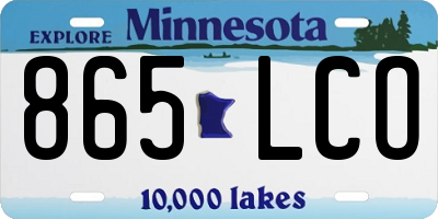 MN license plate 865LCO