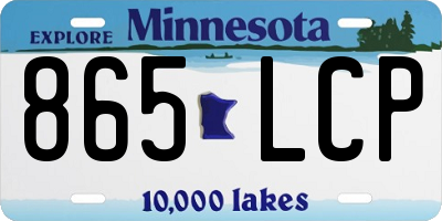 MN license plate 865LCP