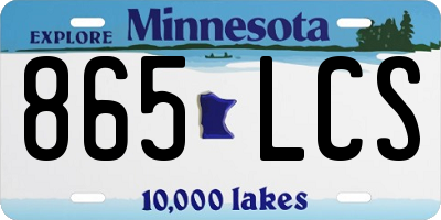 MN license plate 865LCS