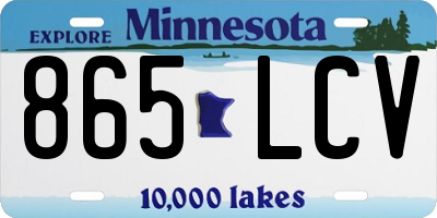 MN license plate 865LCV