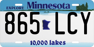 MN license plate 865LCY