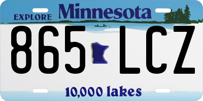 MN license plate 865LCZ