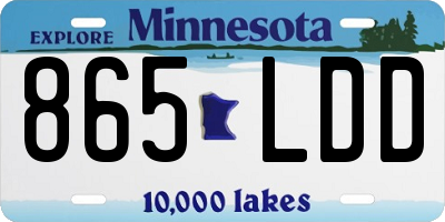 MN license plate 865LDD