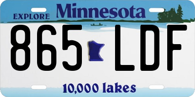 MN license plate 865LDF