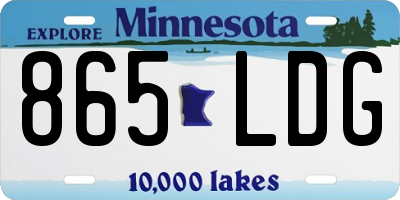 MN license plate 865LDG
