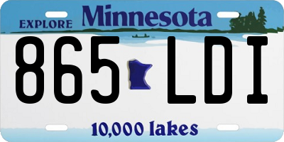 MN license plate 865LDI