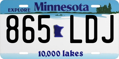 MN license plate 865LDJ