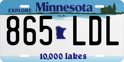 MN license plate 865LDL