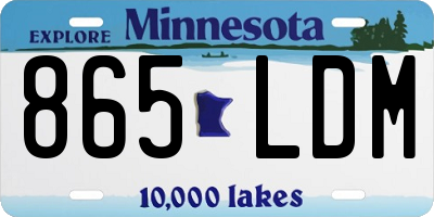 MN license plate 865LDM