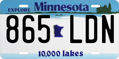 MN license plate 865LDN