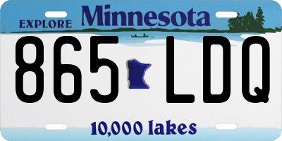 MN license plate 865LDQ