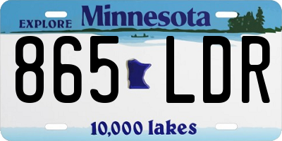 MN license plate 865LDR
