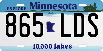 MN license plate 865LDS