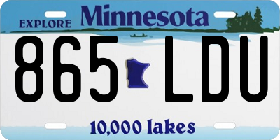 MN license plate 865LDU