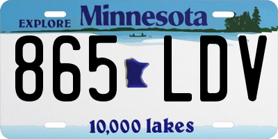 MN license plate 865LDV