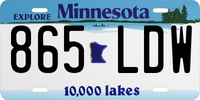 MN license plate 865LDW