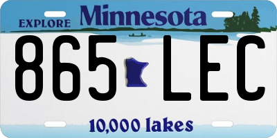 MN license plate 865LEC