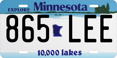MN license plate 865LEE