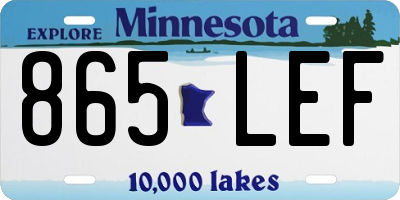 MN license plate 865LEF