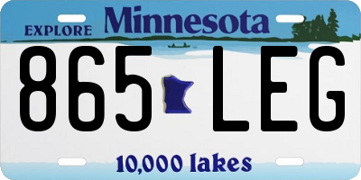 MN license plate 865LEG