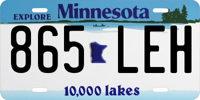 MN license plate 865LEH