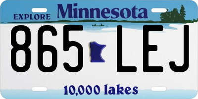 MN license plate 865LEJ