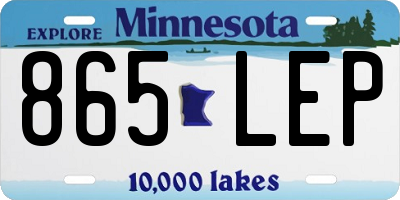 MN license plate 865LEP