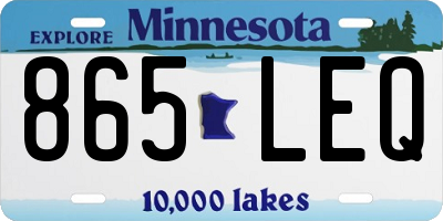 MN license plate 865LEQ