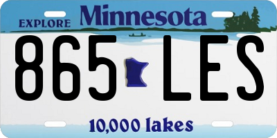 MN license plate 865LES